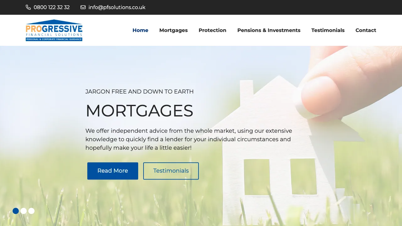 Progressive Financial Solutions website preview