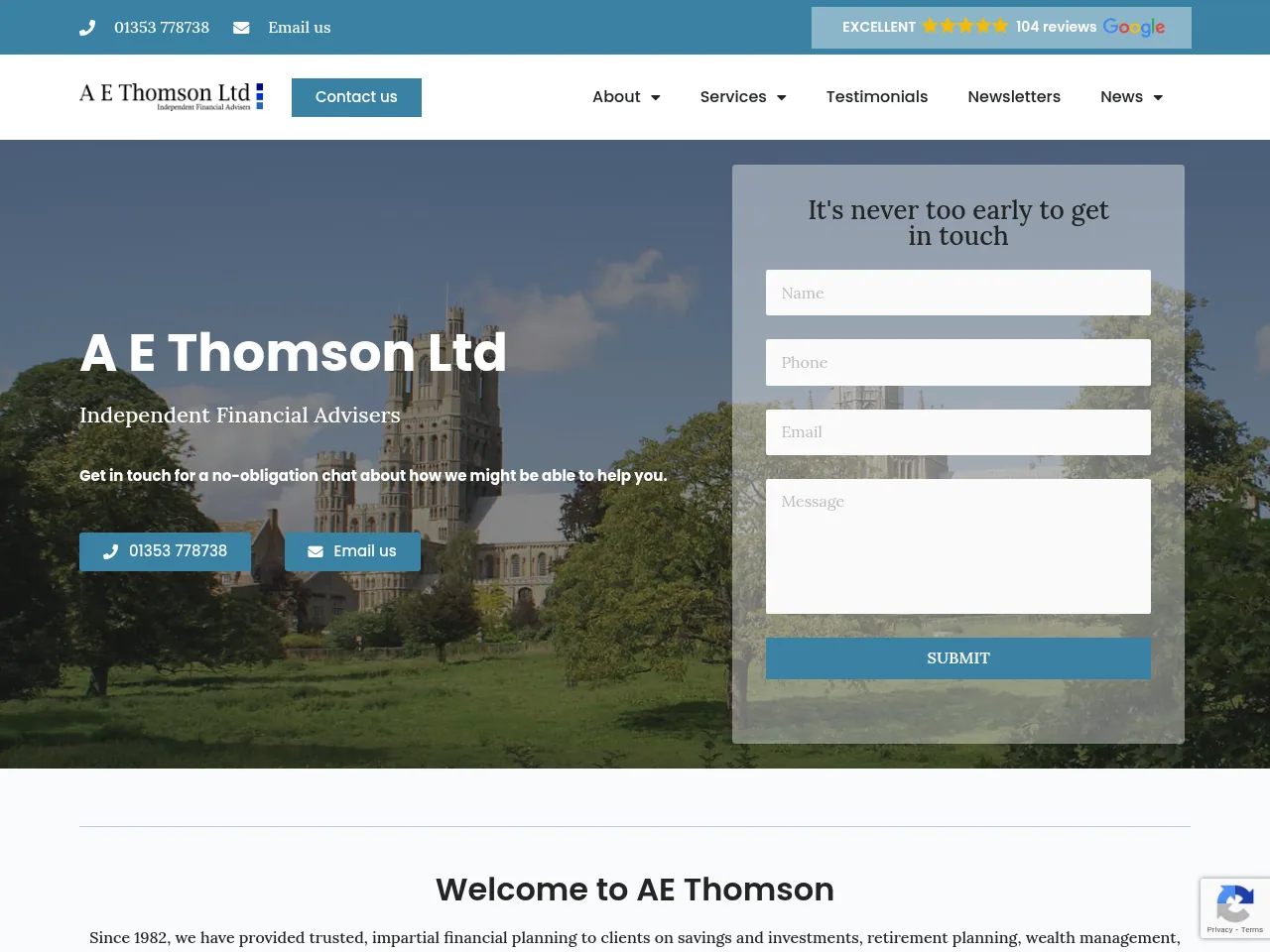 A E Thomson website preview