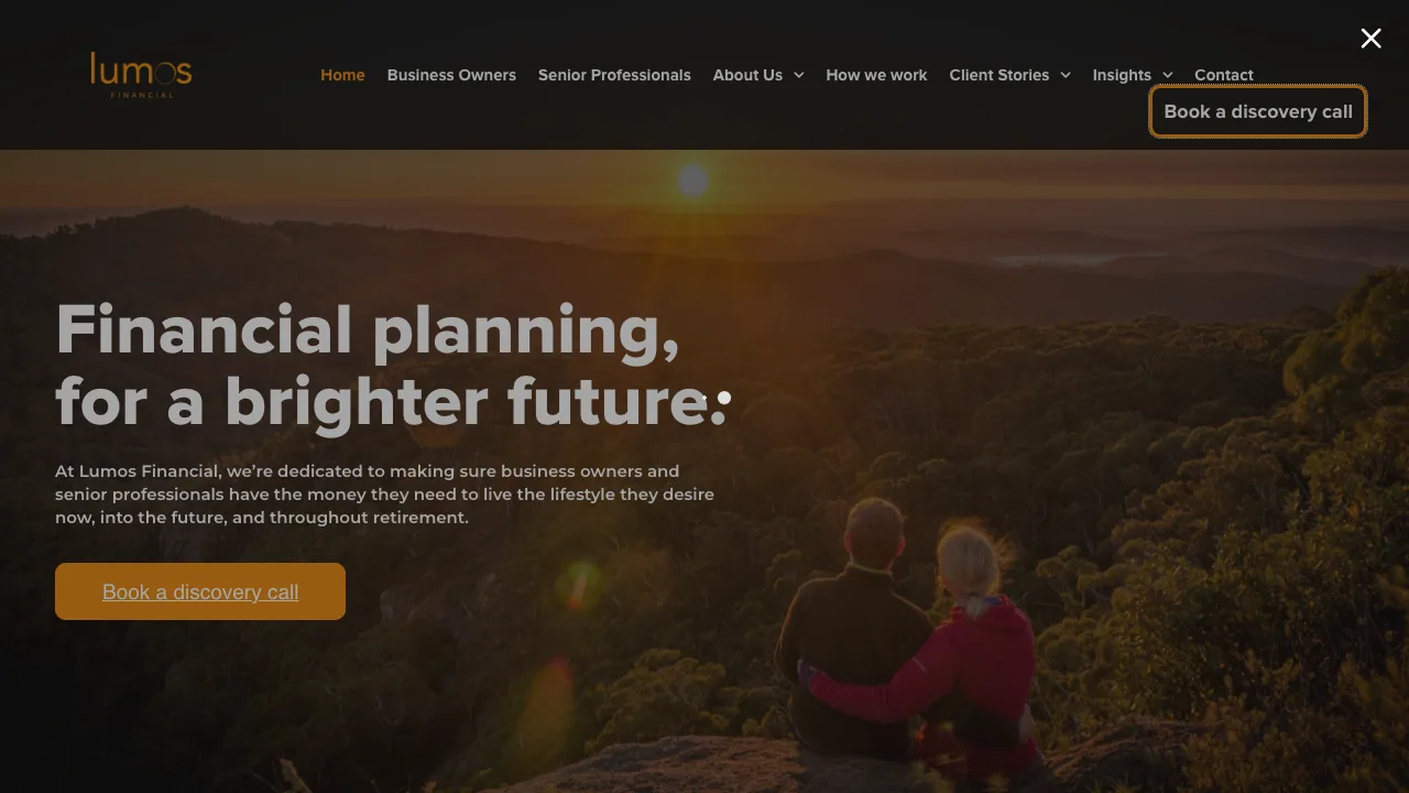 Lumos Financial website preview