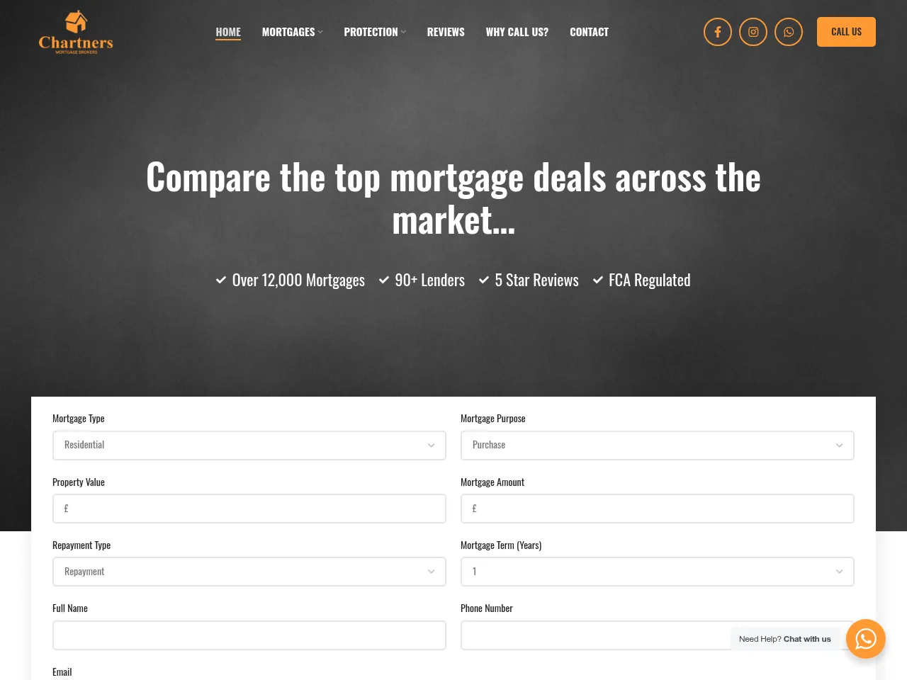 Chartners Mortgages website preview