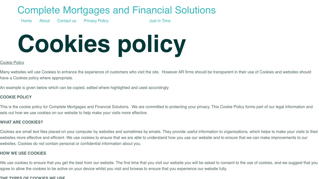 Complete Mortgages a Financial Solutions website preview