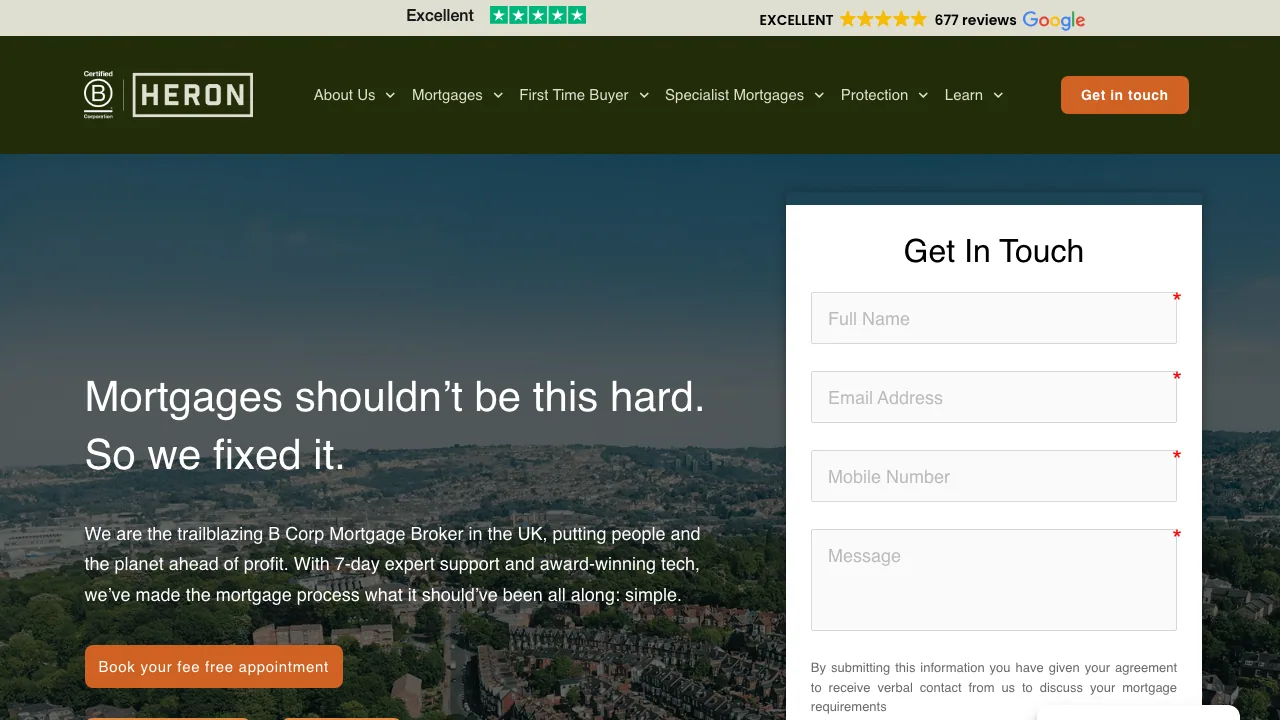 Heron Financial Ltd website preview