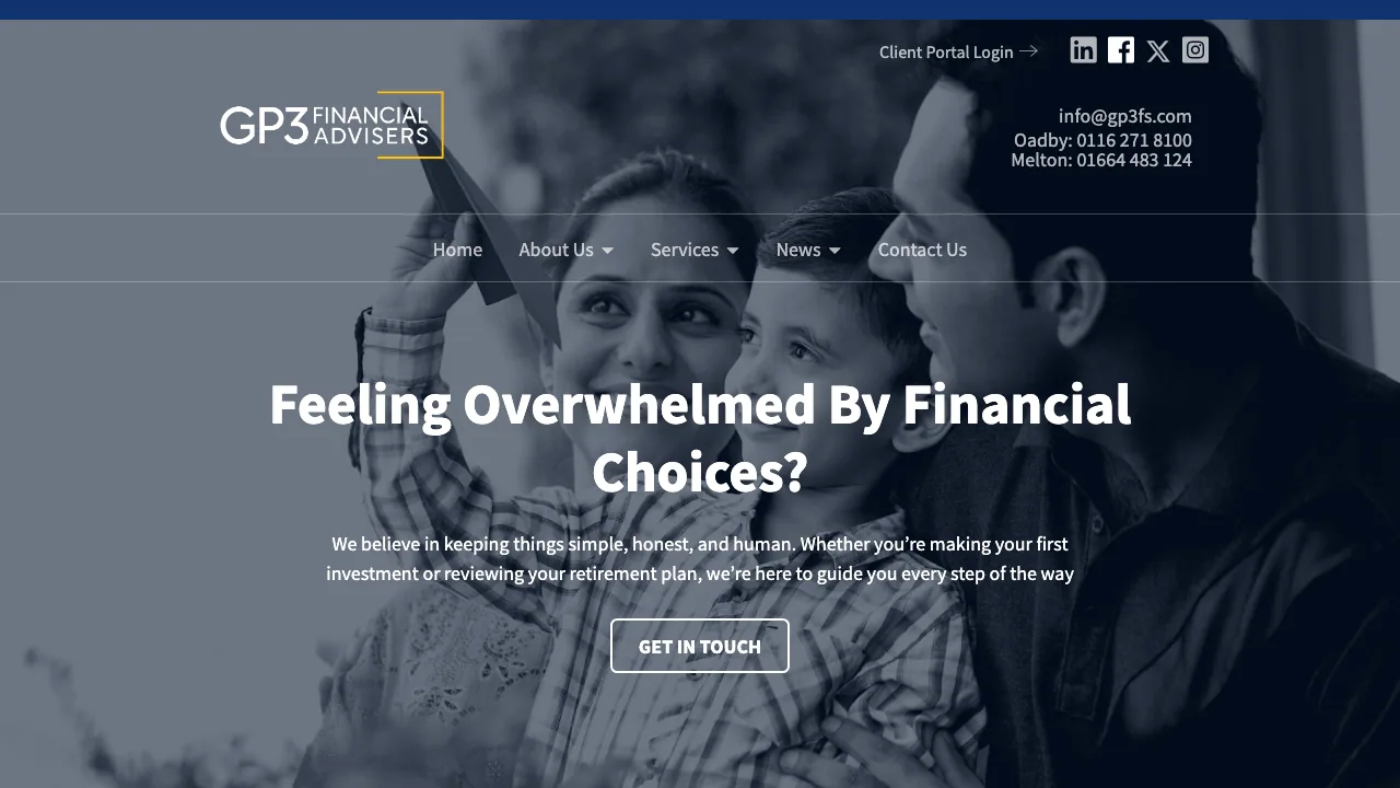 GP3 Financial Advisers website preview