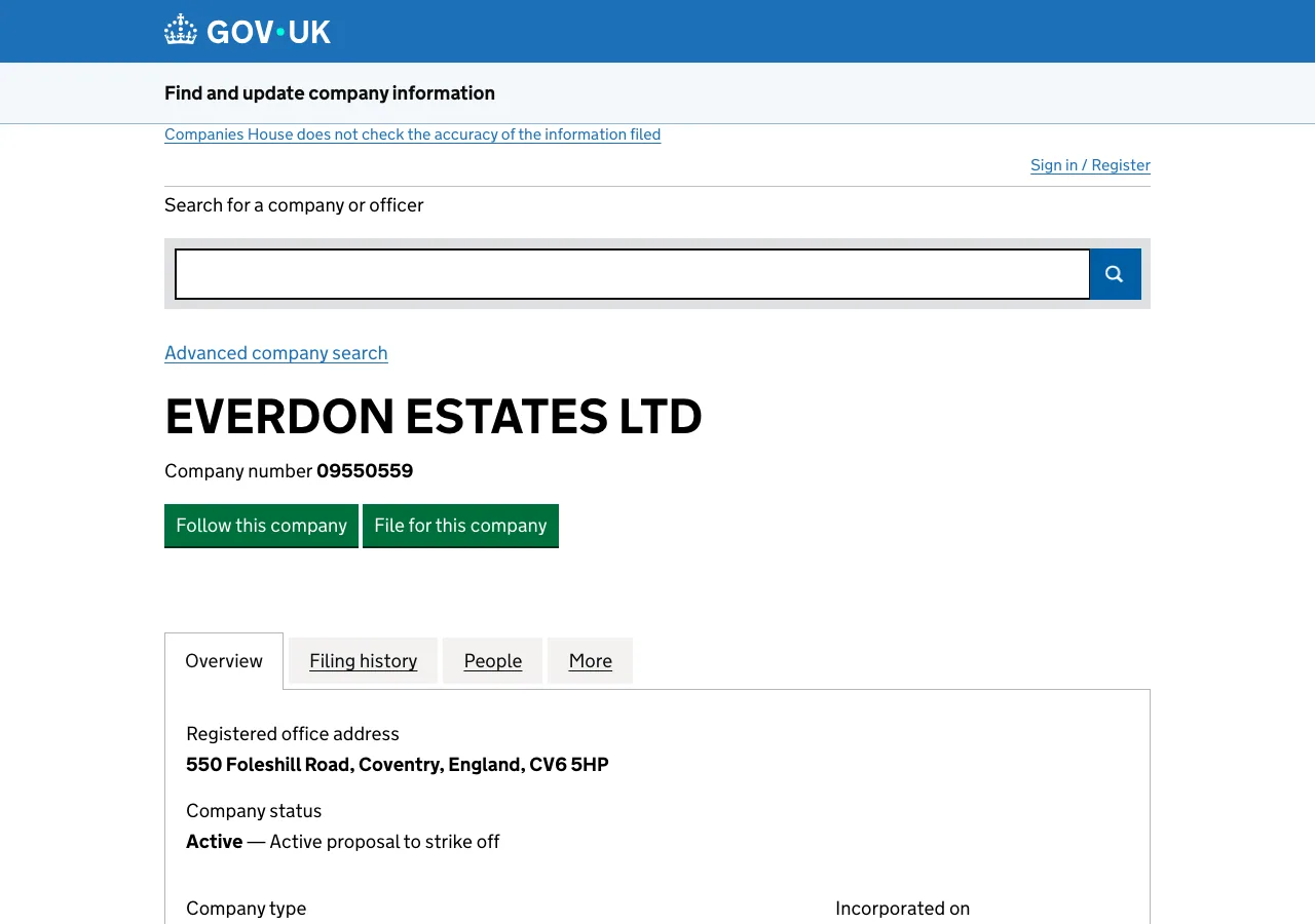Everdon Estates Ltd website preview