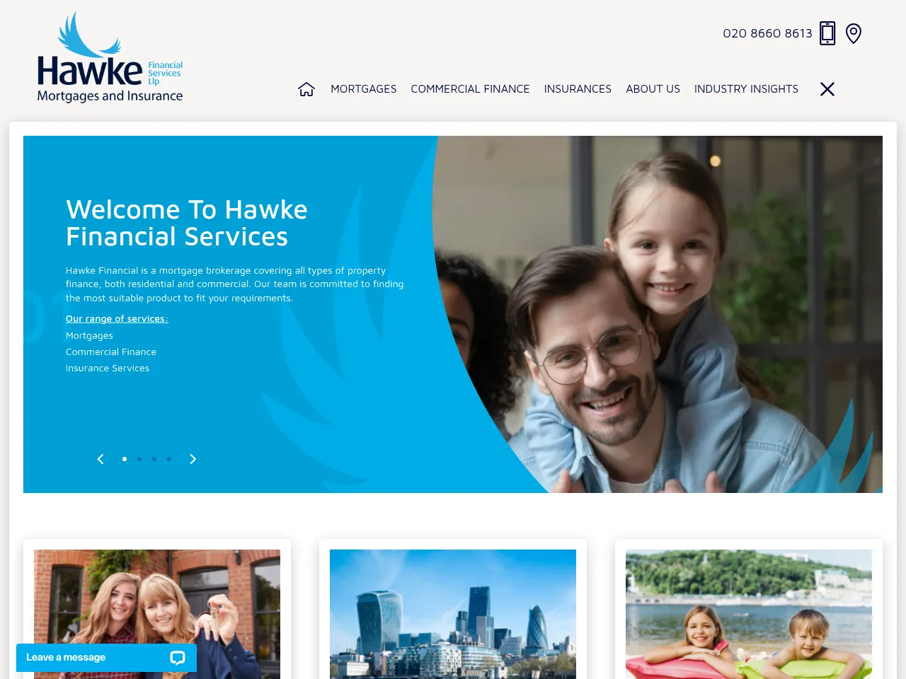 Hawke Financial Services website preview