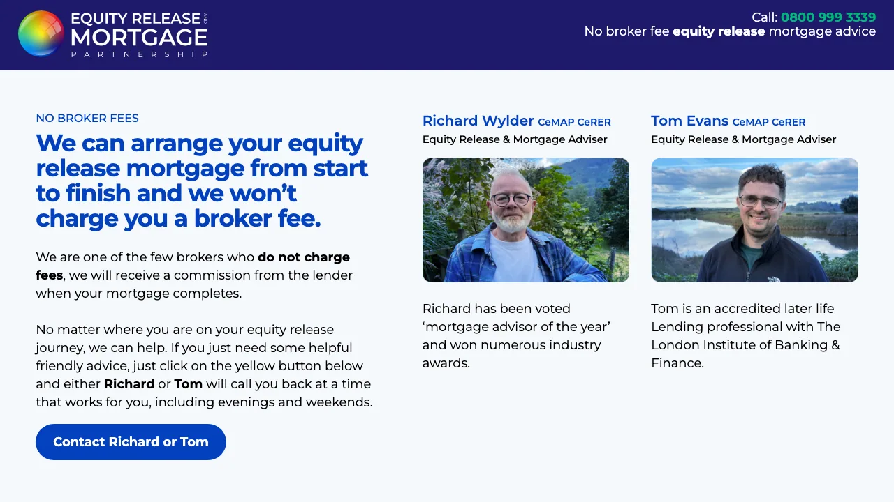 Equity Release & Mortgage Partnership Partnership website preview