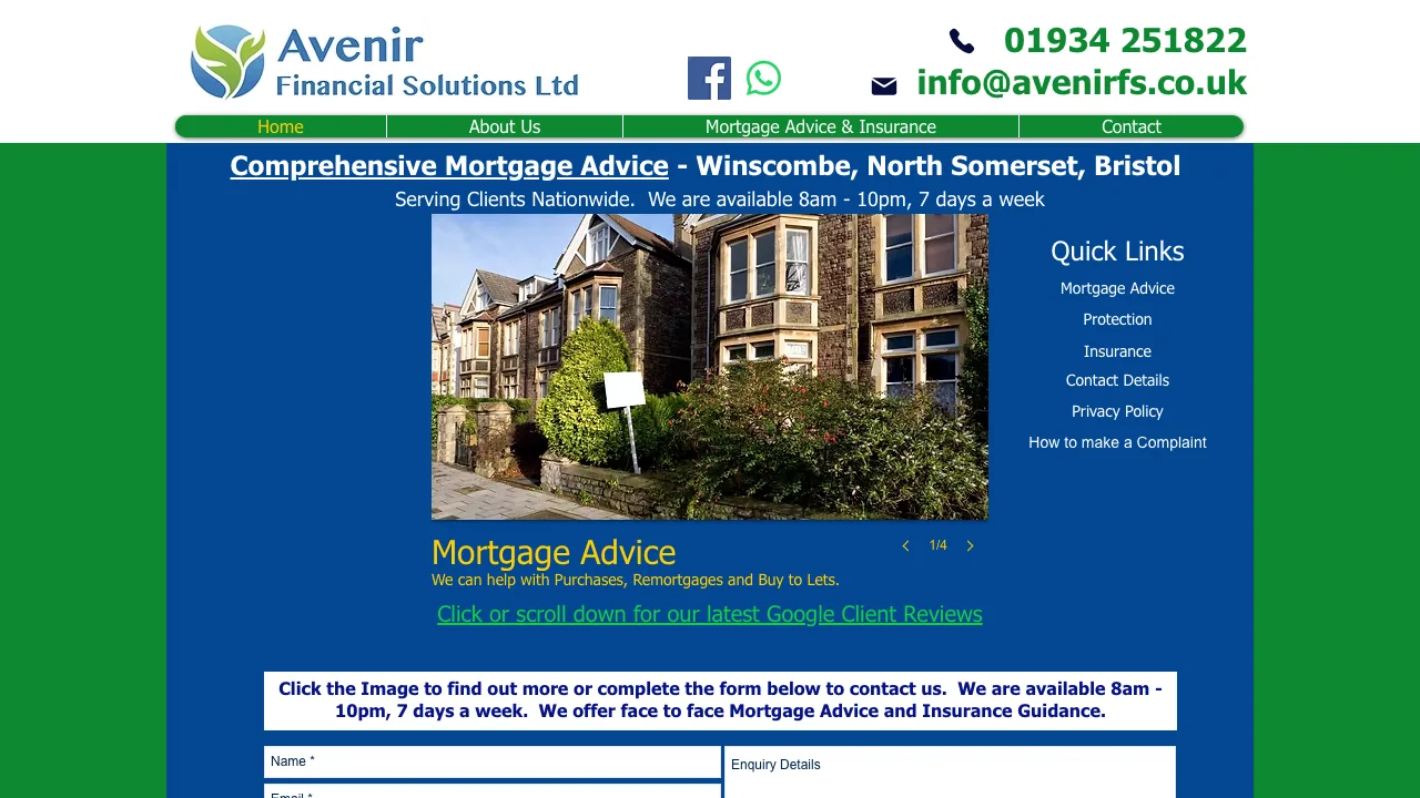 Avenir Financial Solutions Ltd - Mortgage Broker website preview