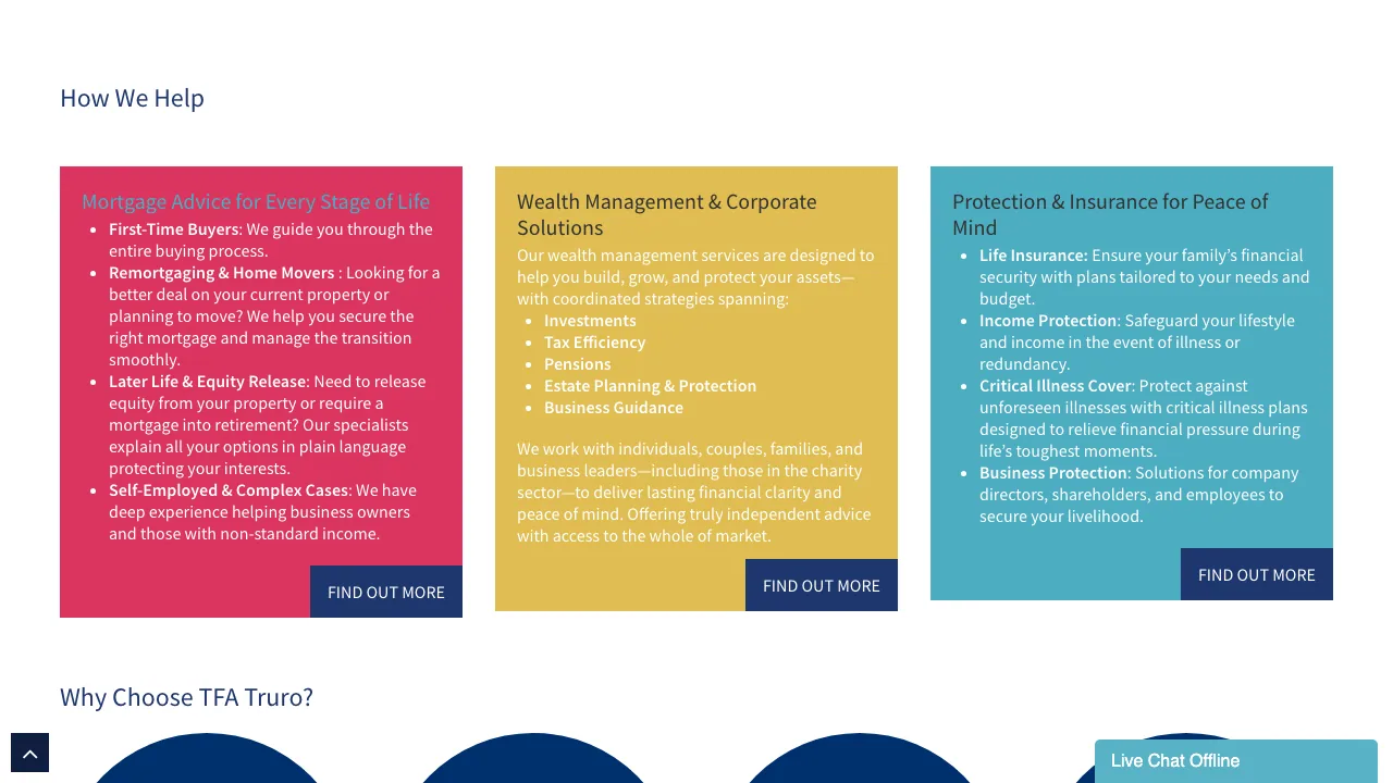 TFA Trusted Financial Advice Truro Office - Independent Financial & Mortgage Advisers website preview