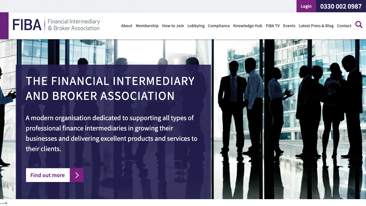 The Financial Intermediary & Broker Association website preview