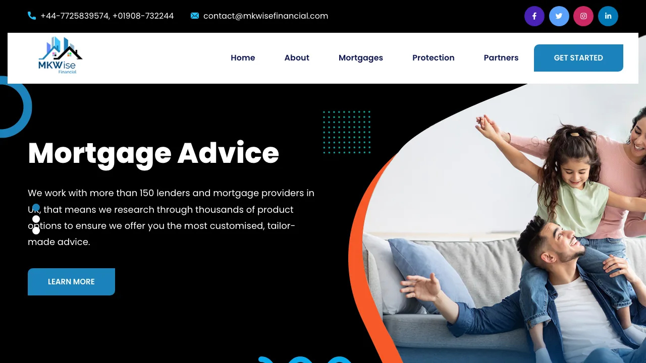 MKWise Financial Ltd - Mortgage and Protection Advisory in UK. website preview