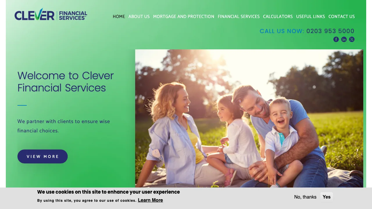 Clever Financial Services website preview