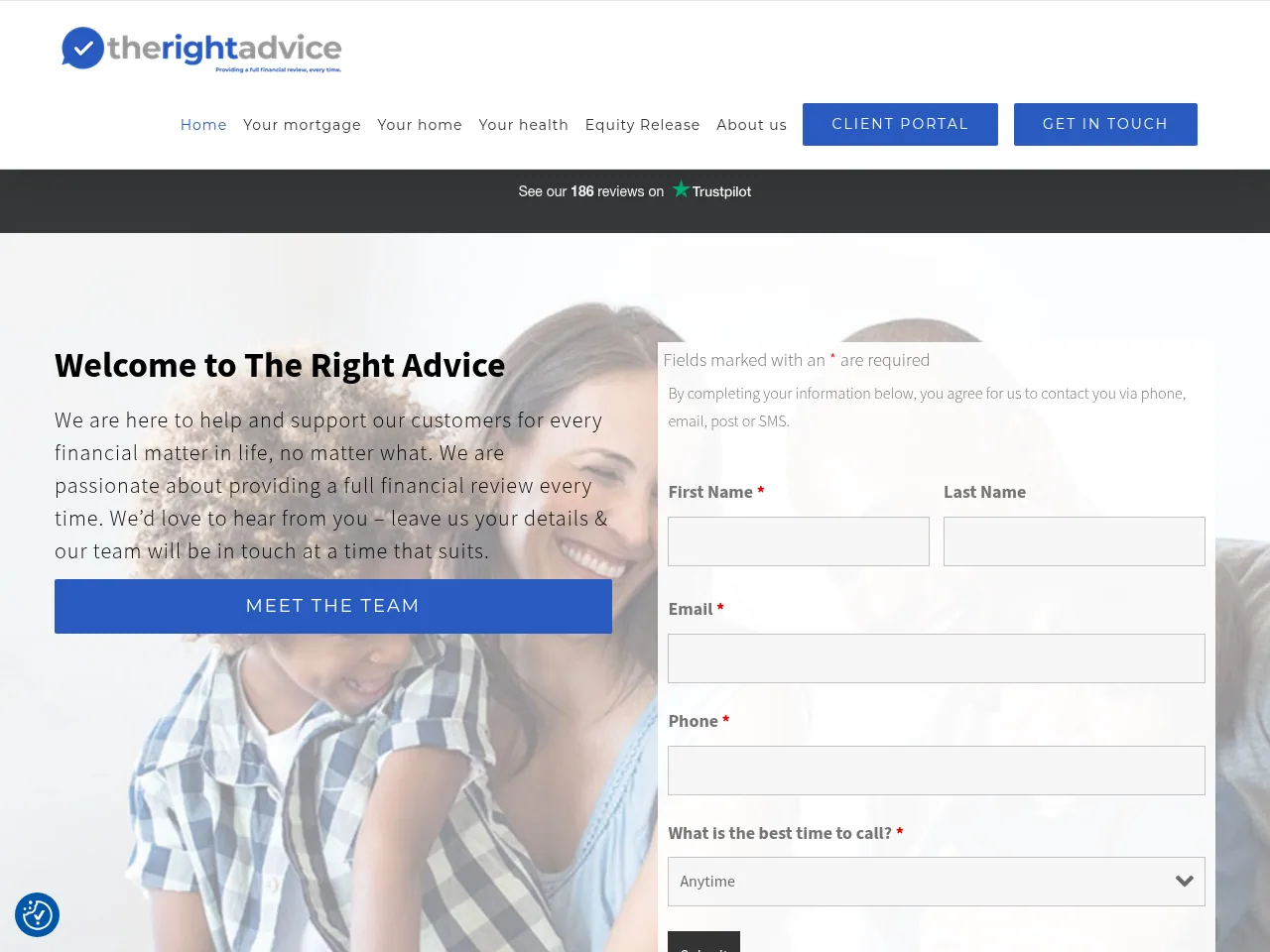 The Right Advice website preview