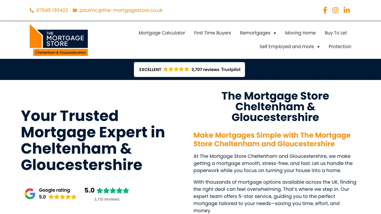 The Mortgage Store Cheltenham and Gloucestershire website preview