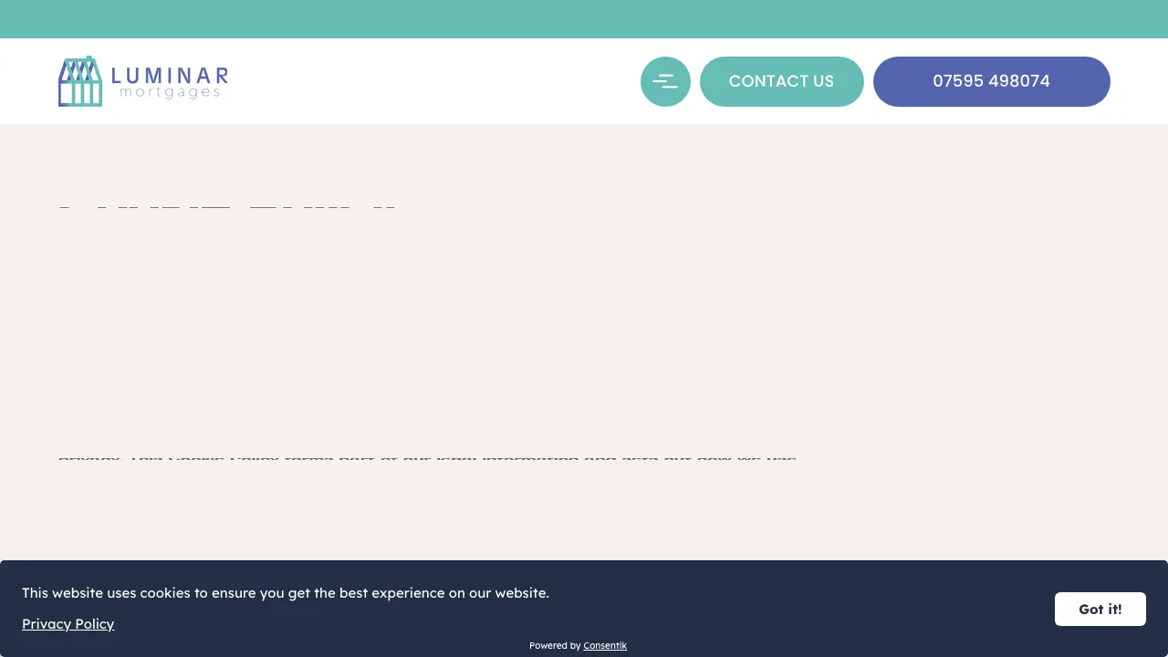Luminar Mortgages LTD website preview