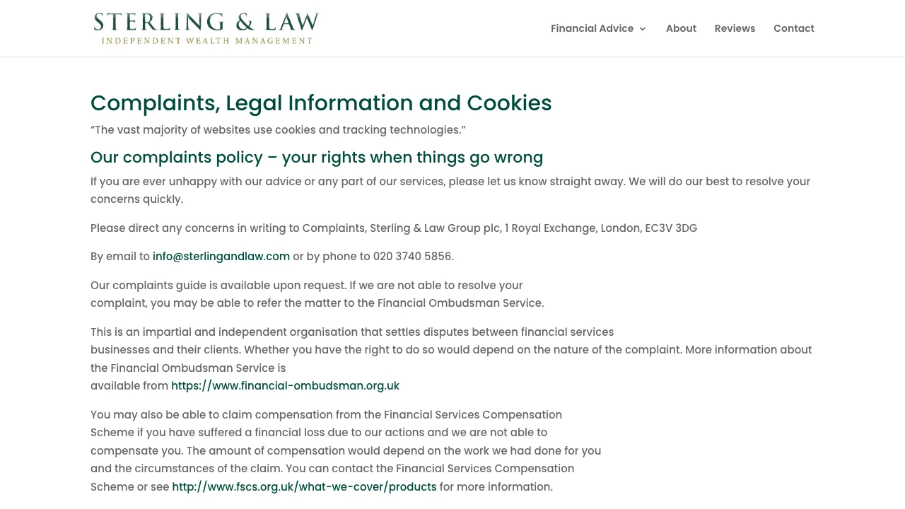 Sterling & Law website preview