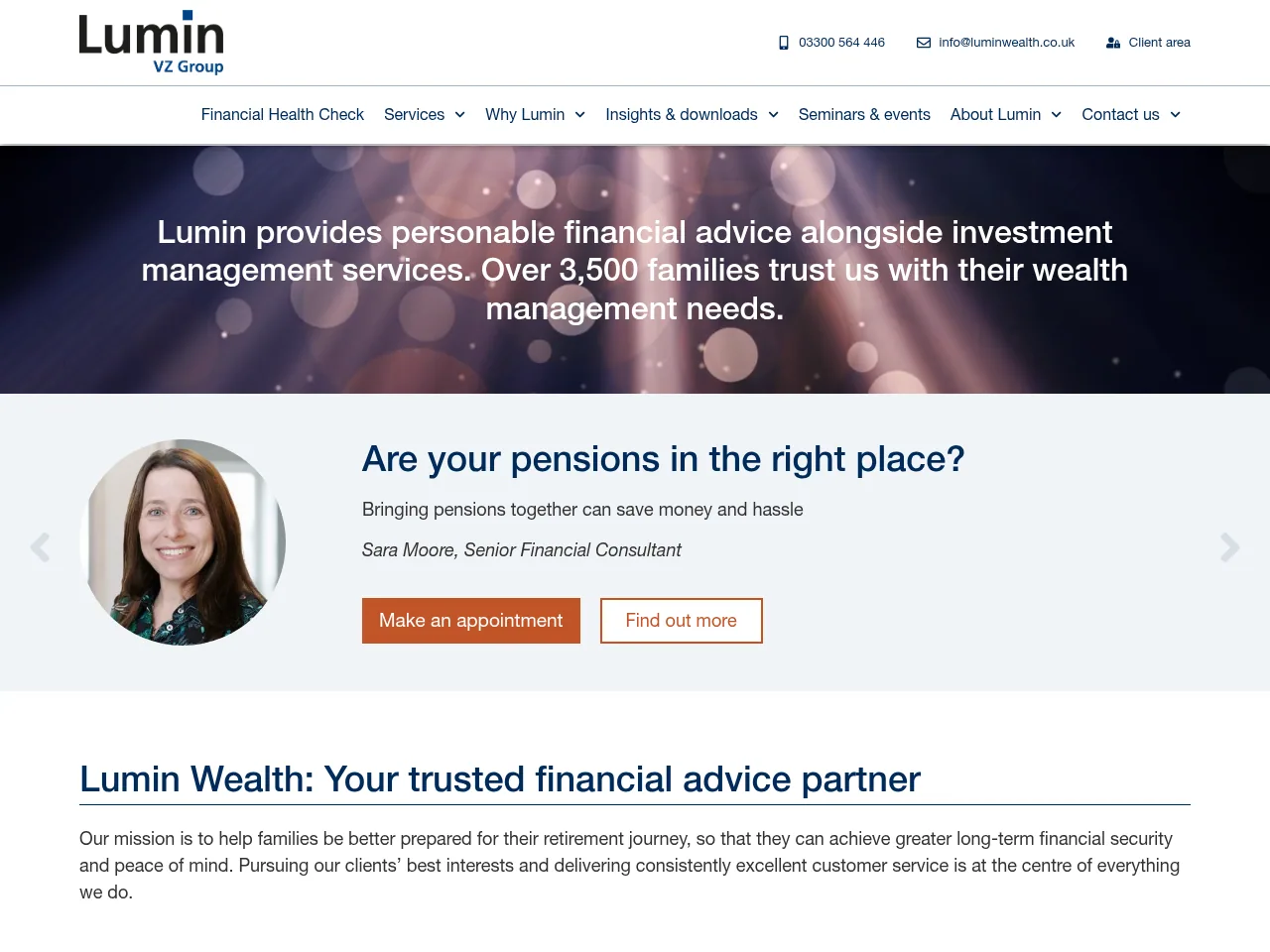 Lumin Wealth website preview