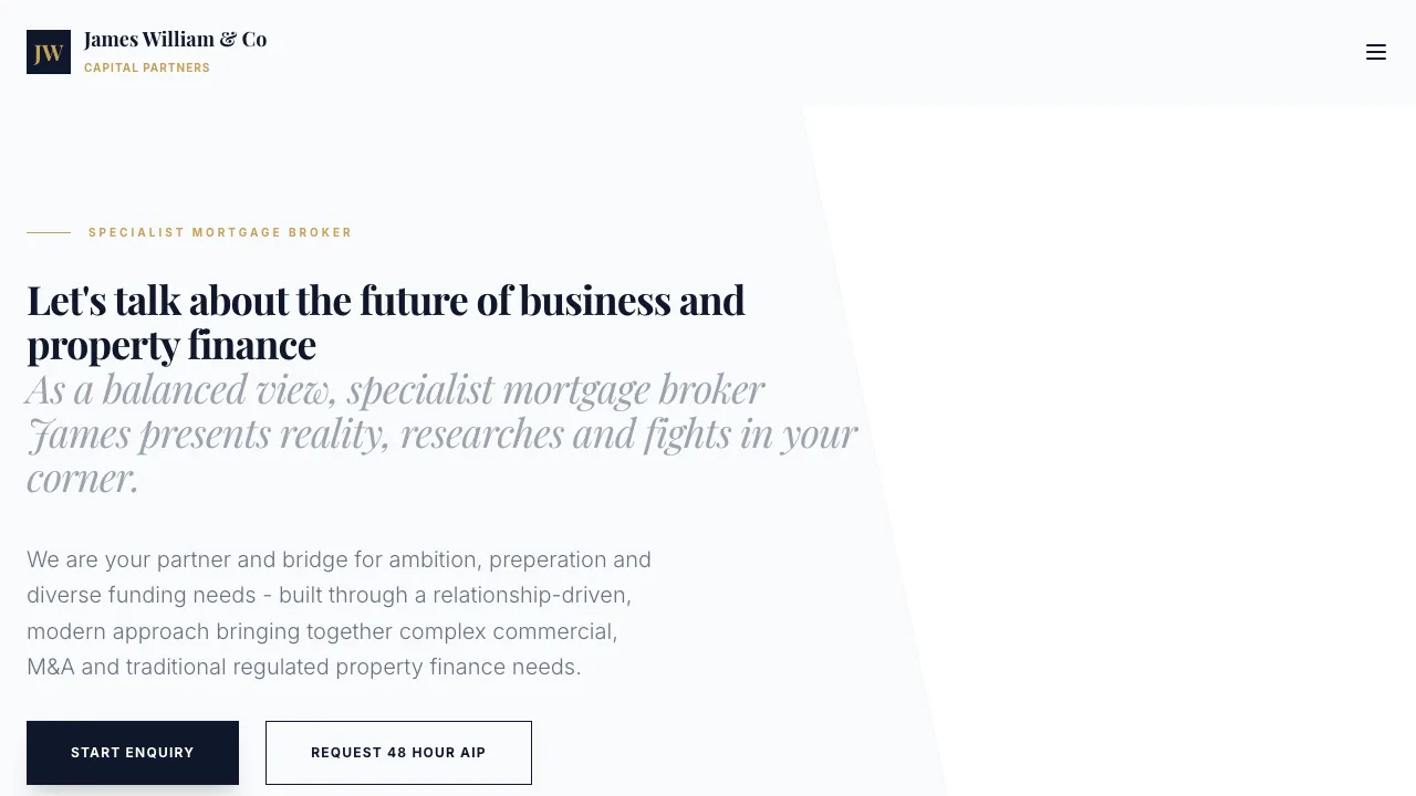 James William & Co Capital website preview