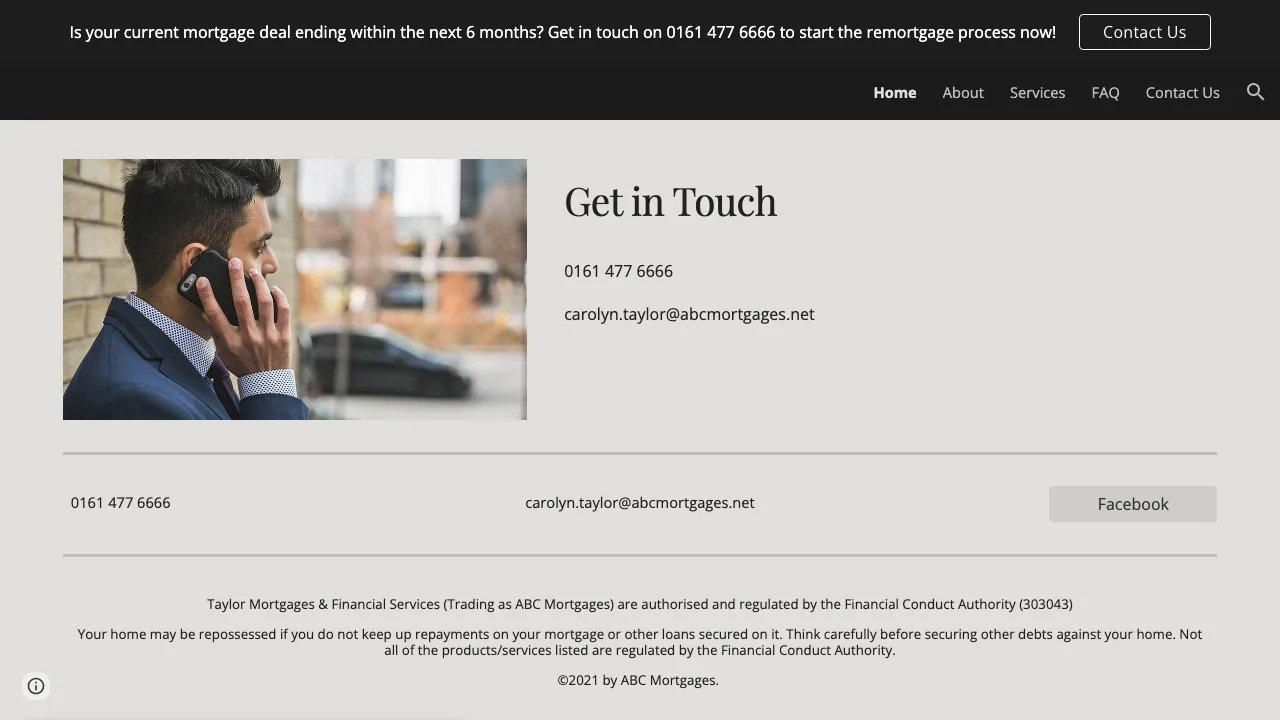 ABC Mortgages (also known as Taylor Mortgage & Financial Services) website preview