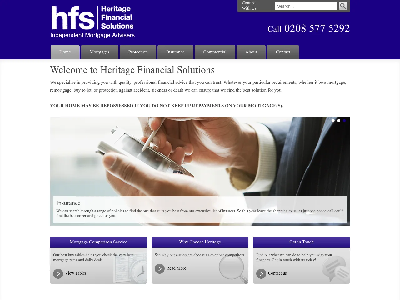 Heritage Financial Solutions website preview