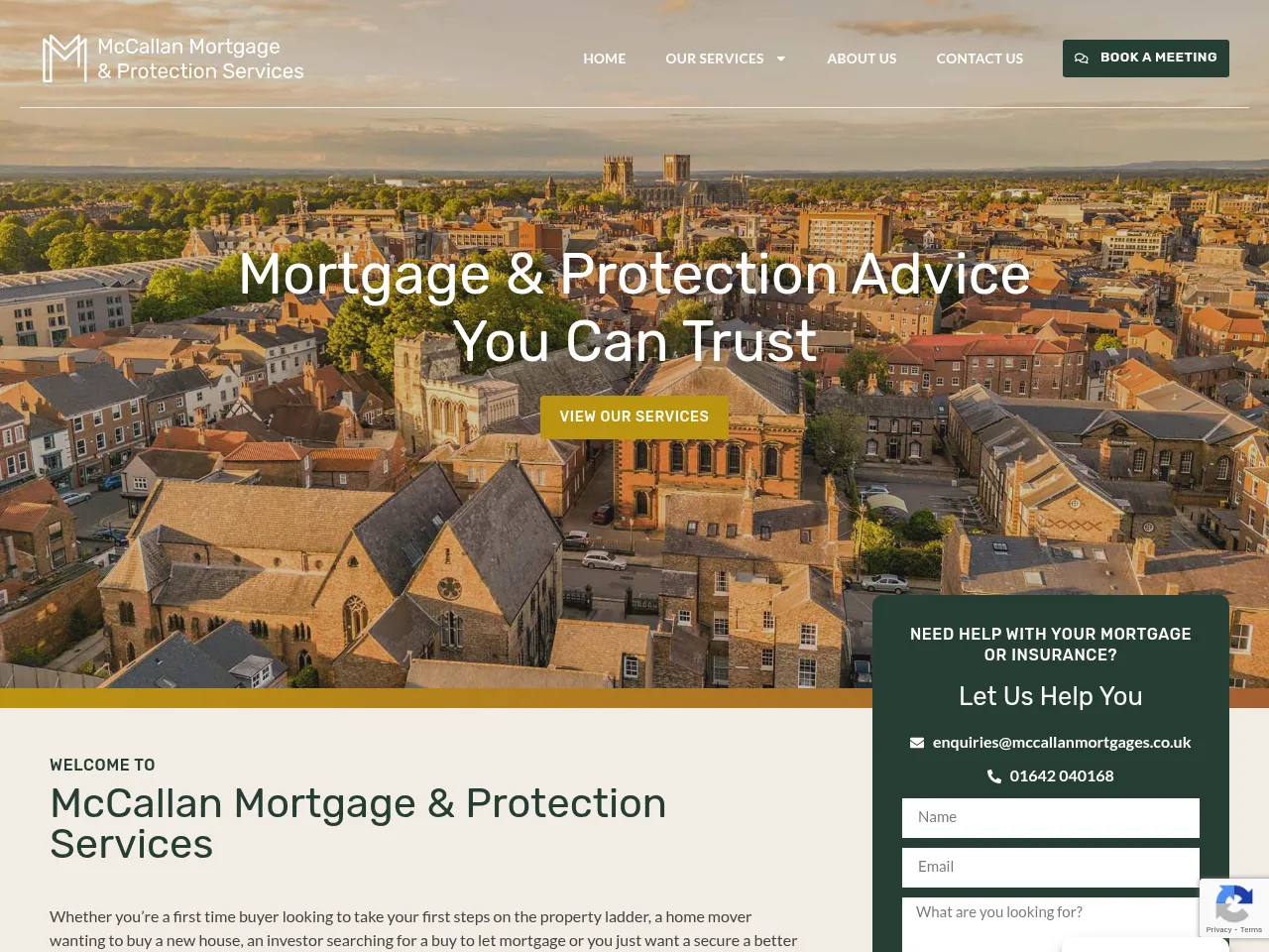 McCallan Mortgage & Protection Services website preview