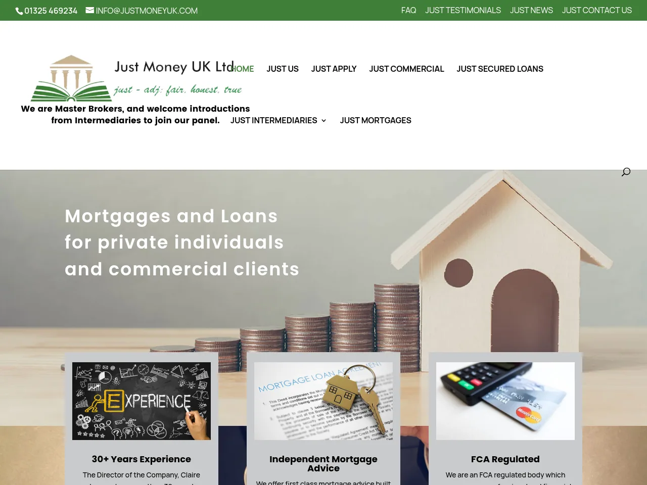 Just Money UK website preview