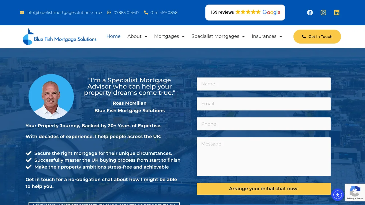 Ross McMillan Mortgage Advisor - Blue Fish Mortgage Solutions website preview