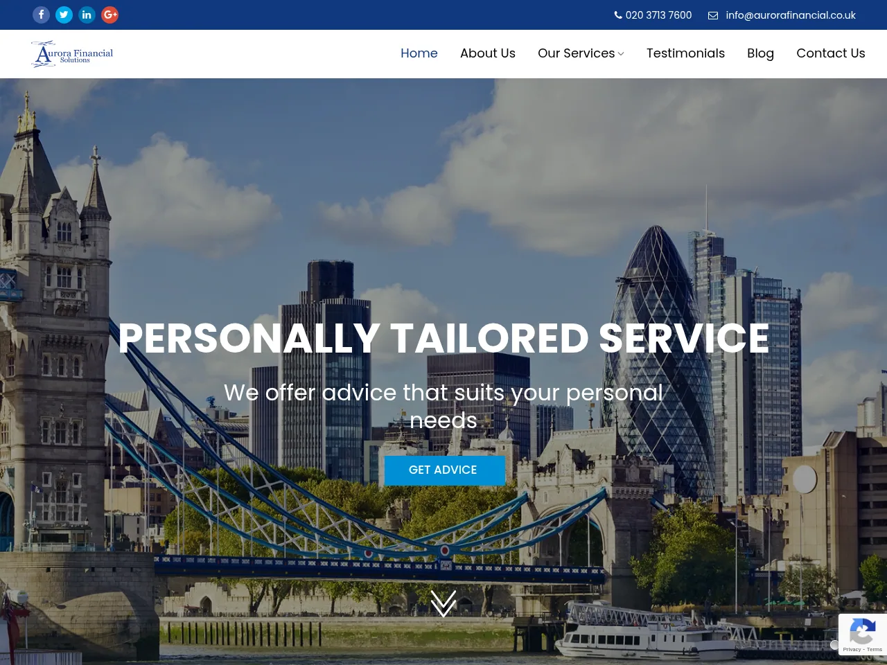 Aurora Financial Solutions website preview