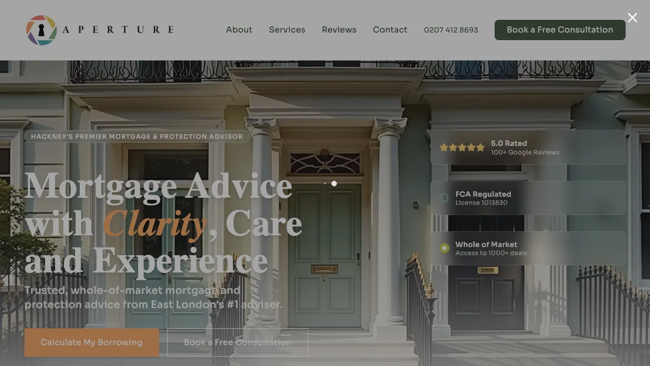 Aperture Mortgage Advice Ltd website preview