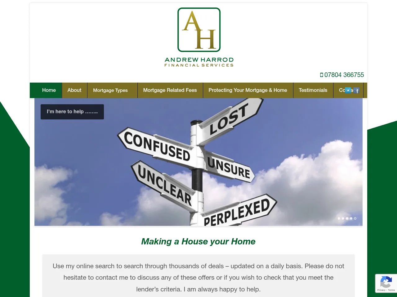 Andrew Harrod Financial Services website preview