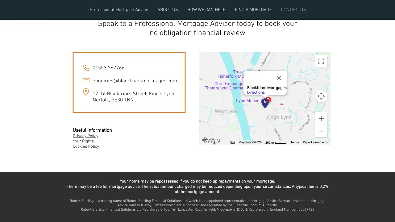 Blackfriars Financial Services website preview