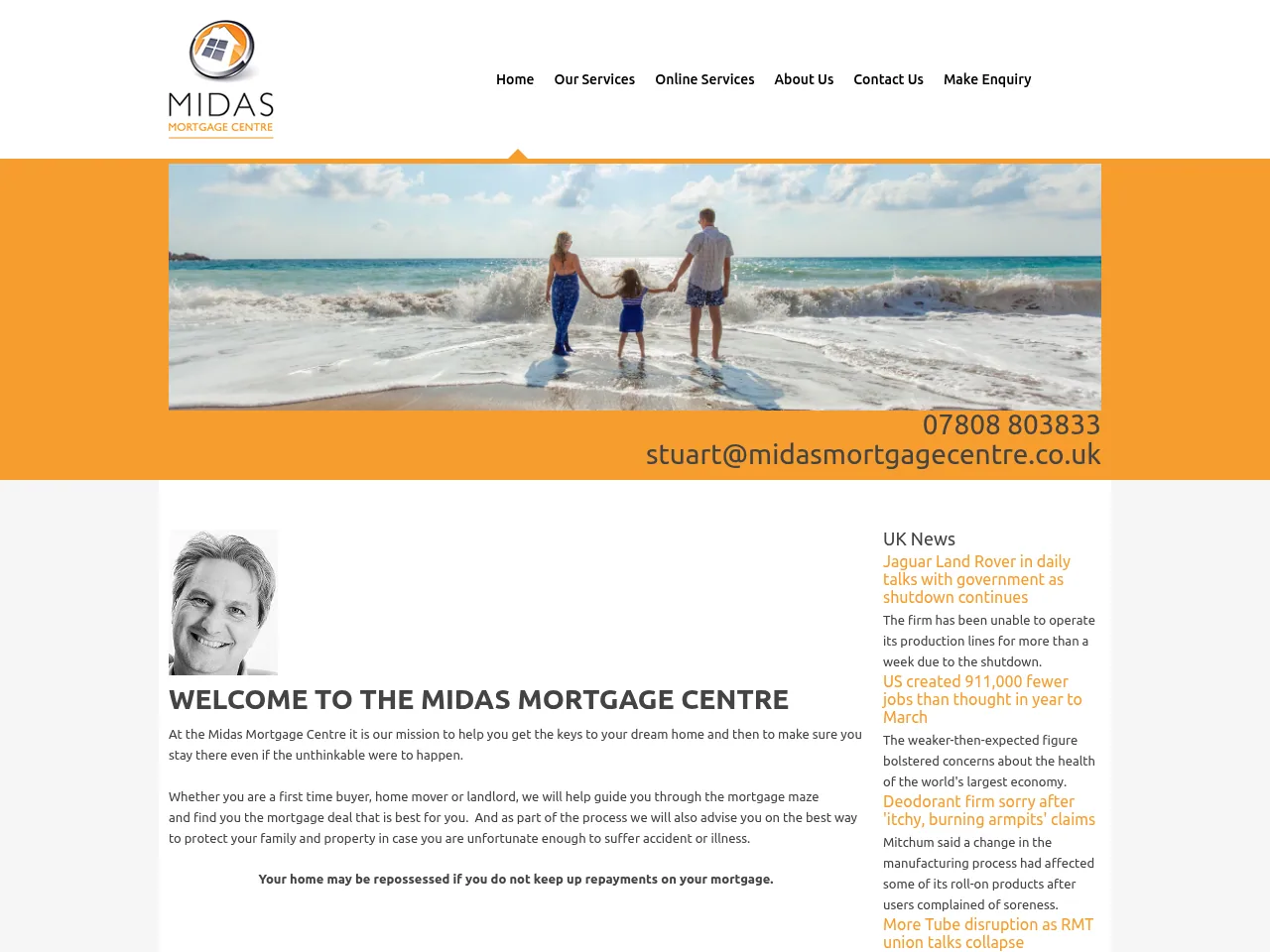 The Midas Mortgage Centre website preview