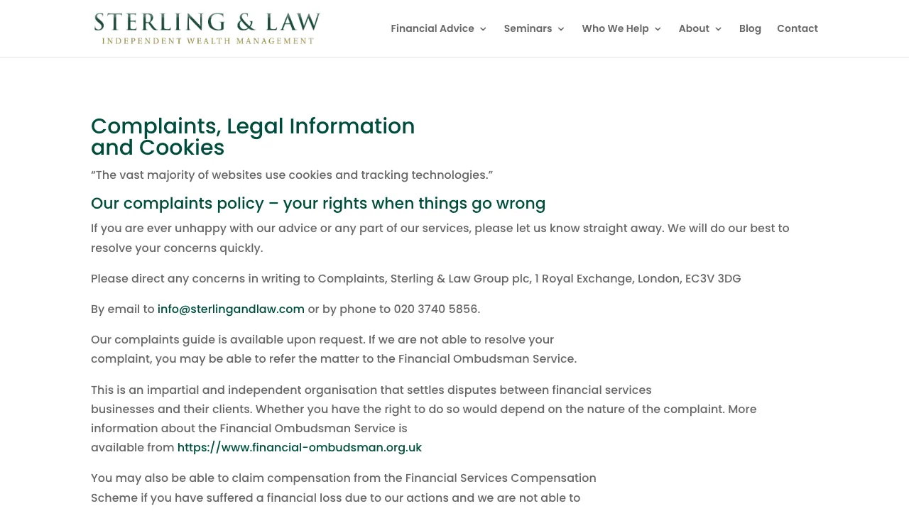Sterling & Law website preview