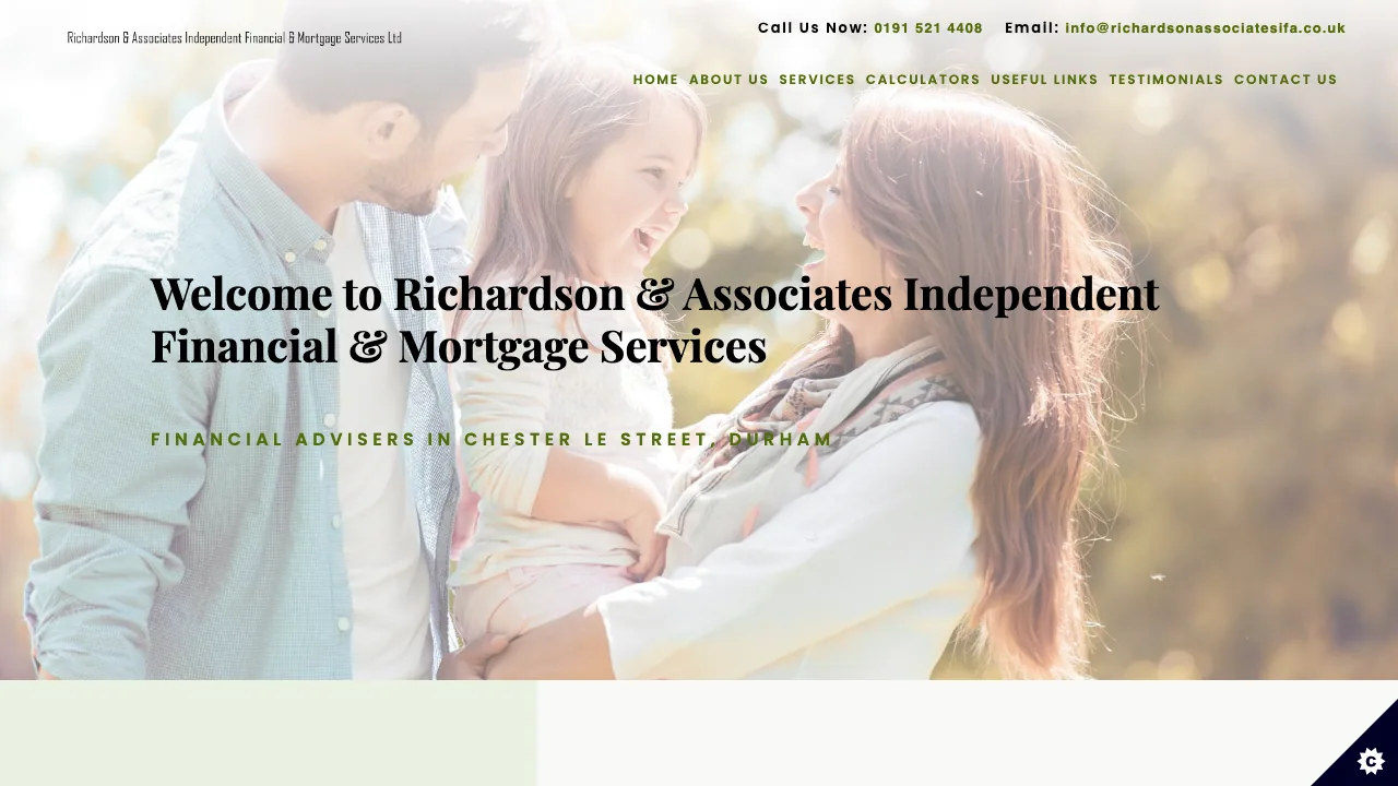 Richardson & Associates Independent Financial & Mortgage Services Ltd website preview