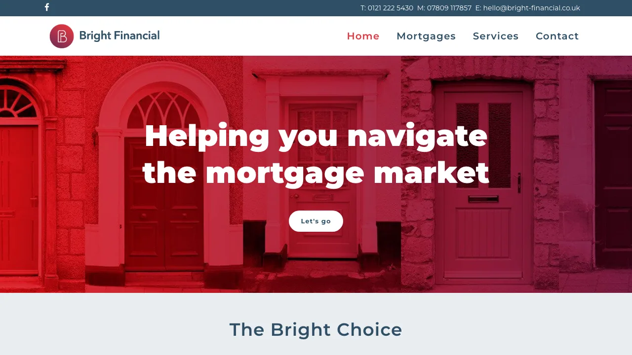 Bright Financial website preview