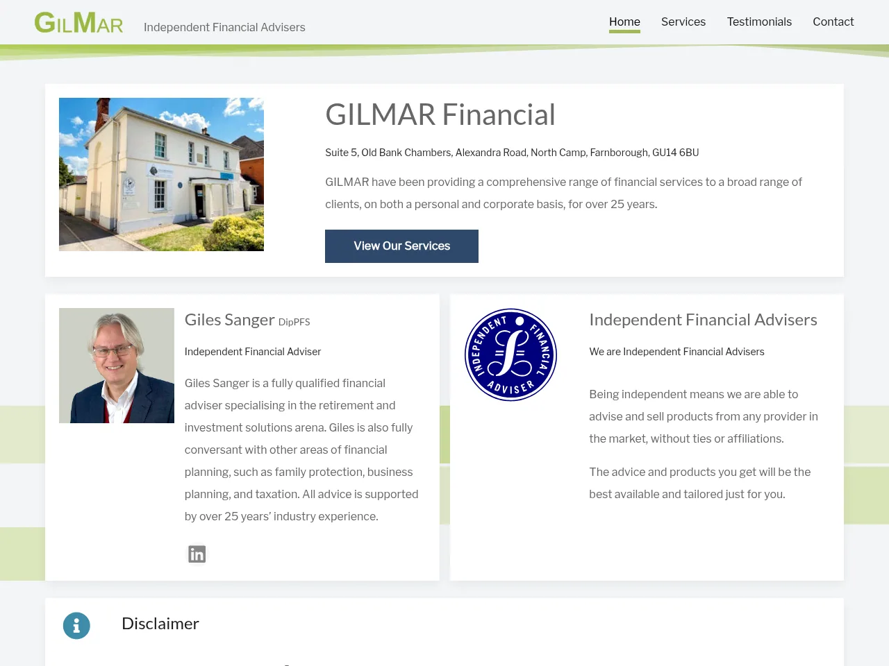 GILMAR Financial website preview