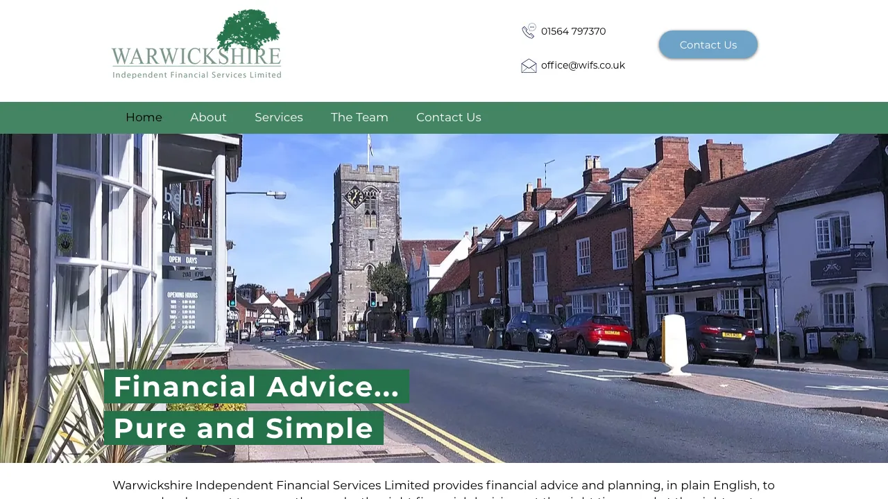 Warwickshire Independent Financial Services Ltd website preview