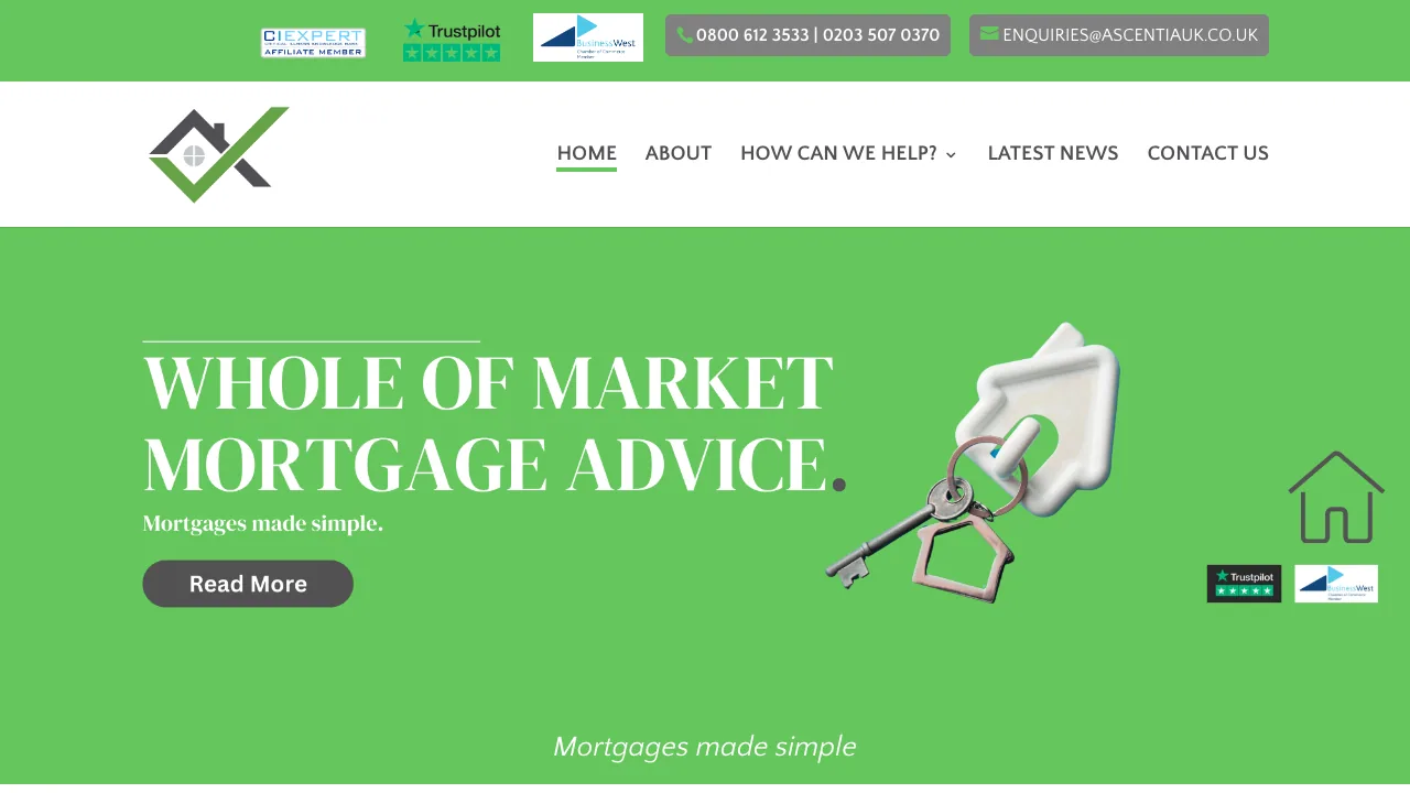 AscentiaUK - mortgages and protection made simple! website preview