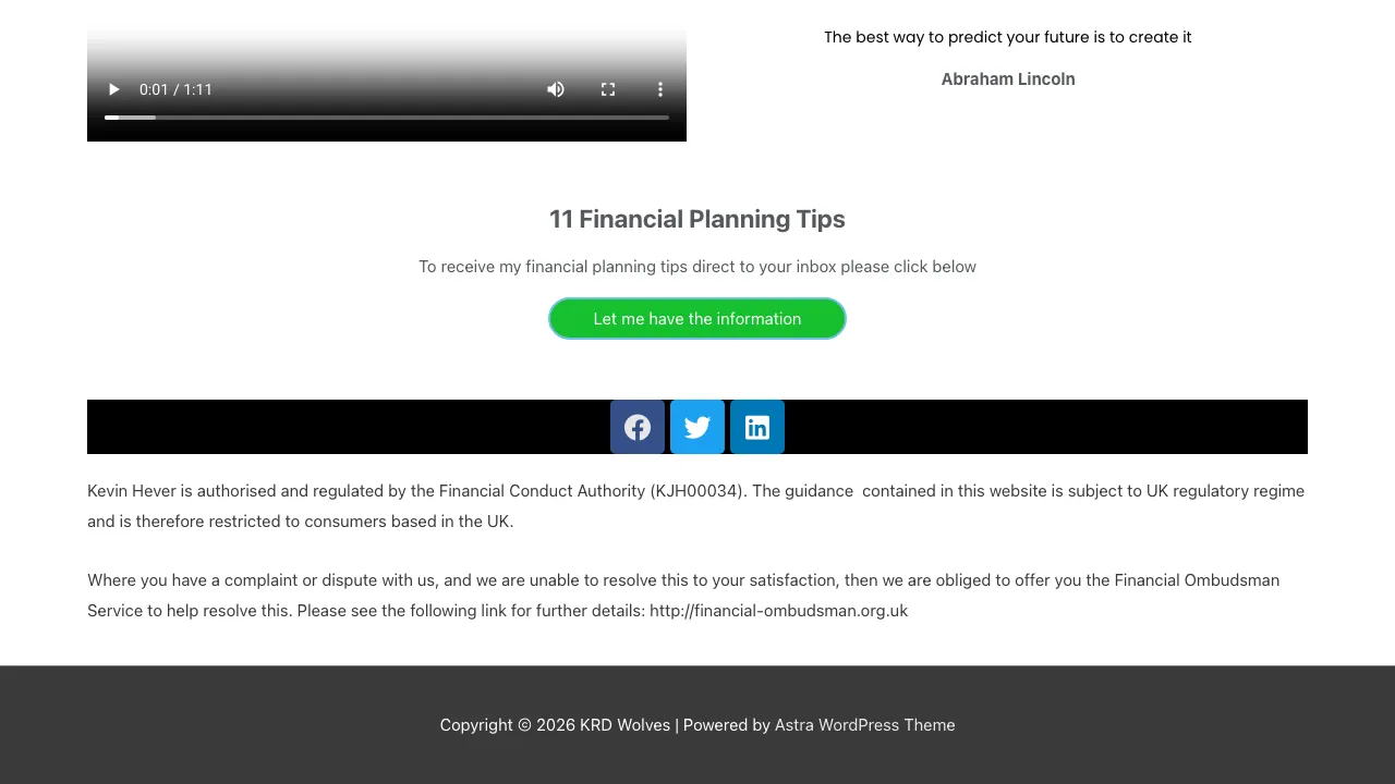 KRD - Wolves - Financial Adviser website preview