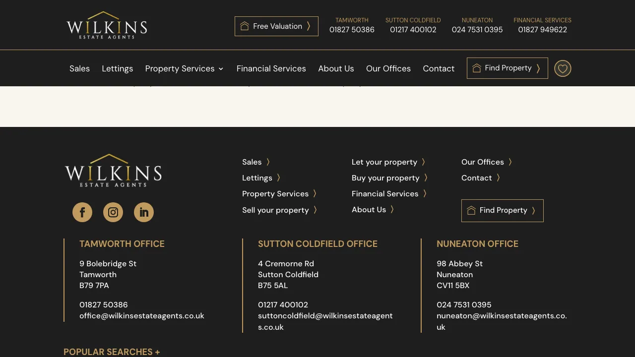 Wilkins Financial Services Tamworth website preview