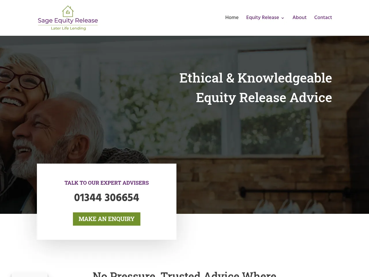 Sage Equity Release website preview