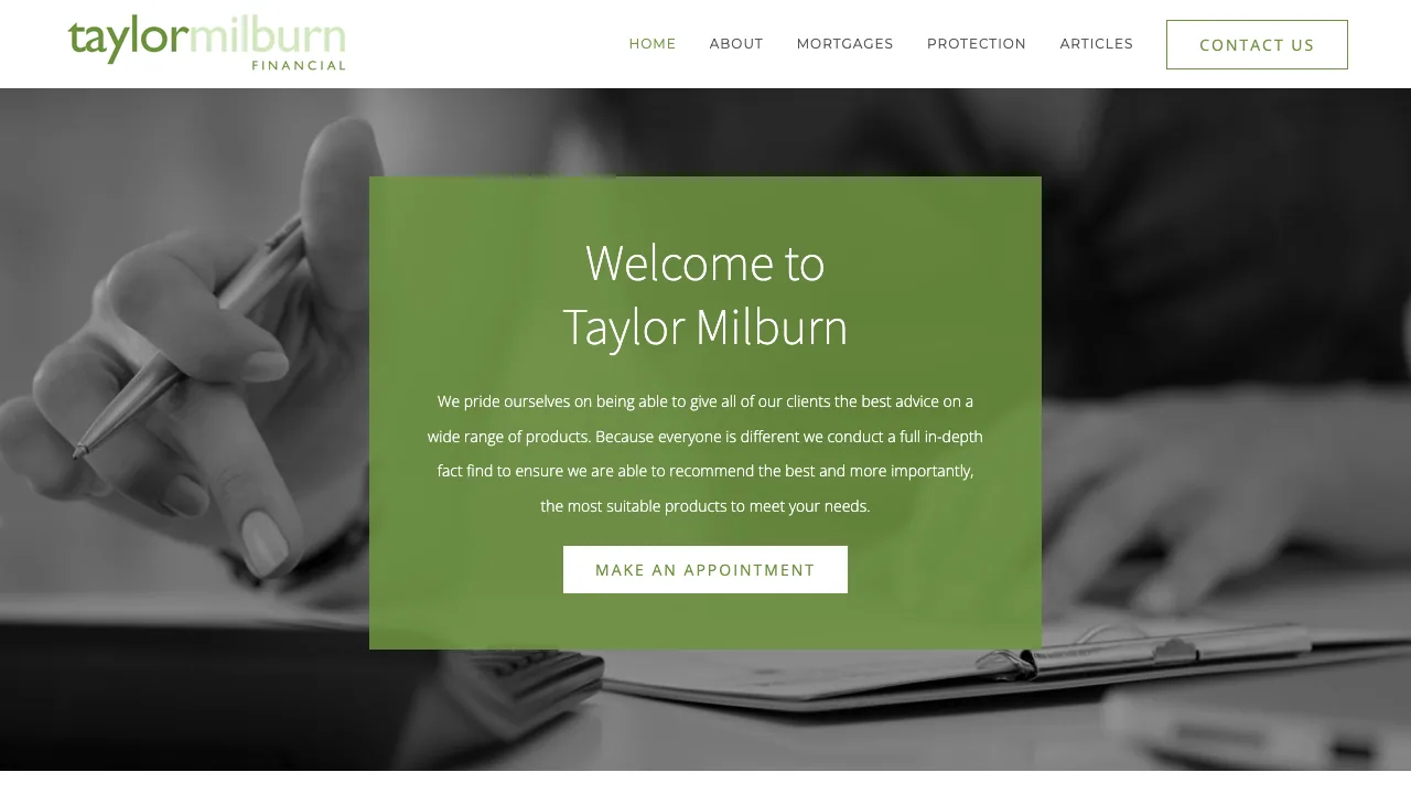 Taylor Milburn Financial website preview