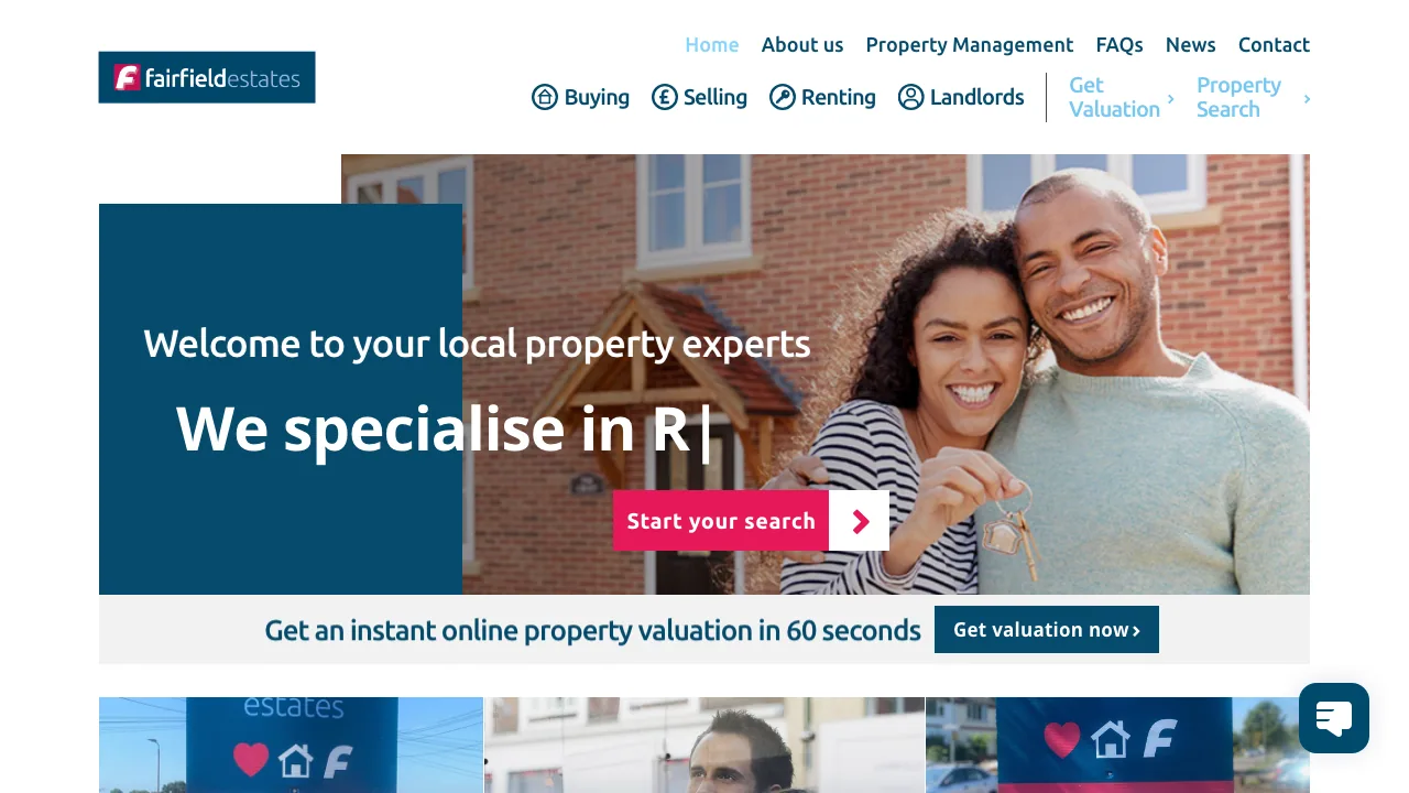 Fairfield Estates website preview