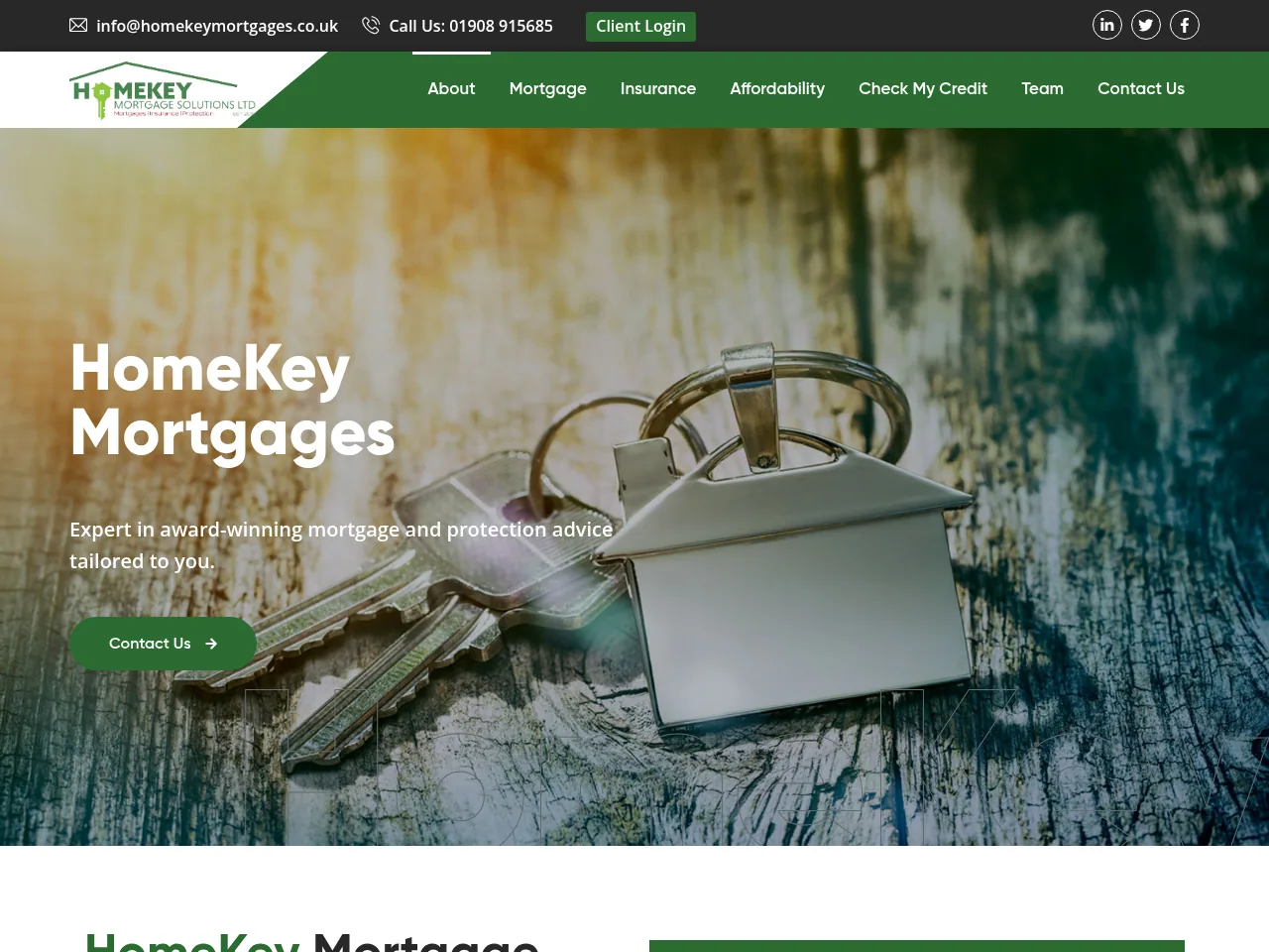 HomeKey Mortgages Solutions website preview