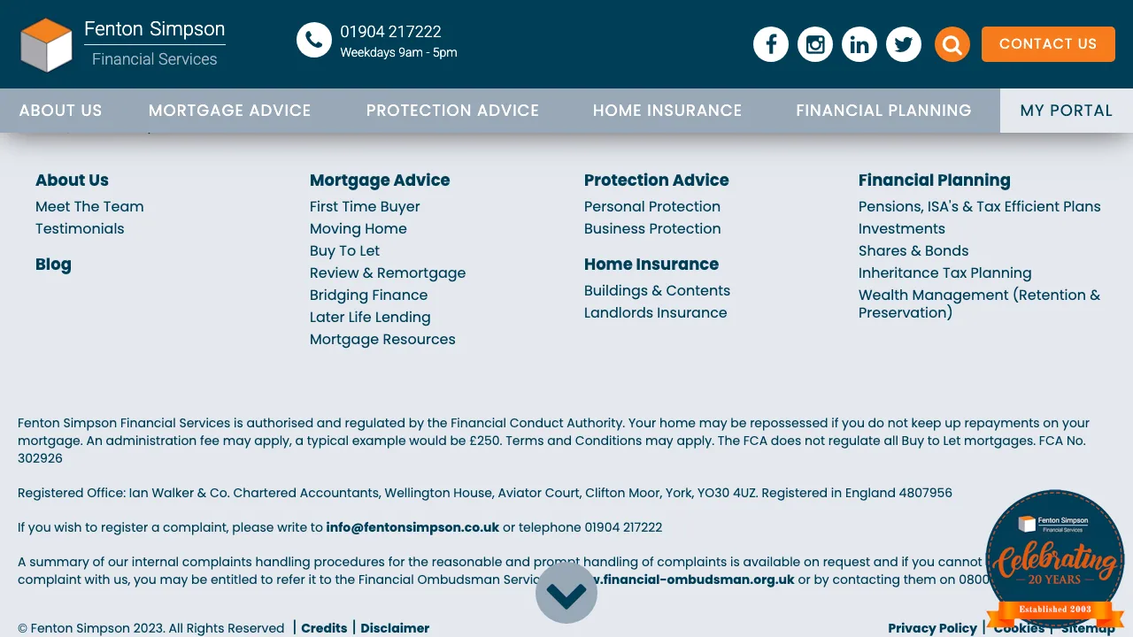 Fenton Simpson Mortgage & Protection Specialists website preview