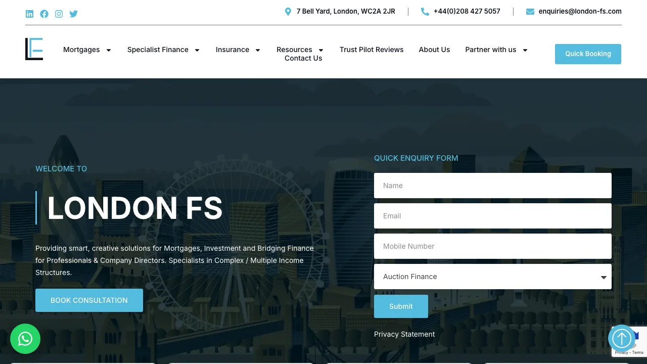 London FS website preview