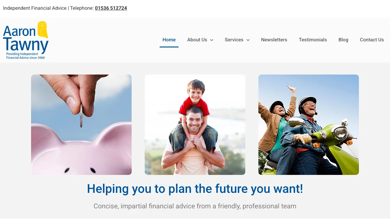 Aaron Tawny website preview