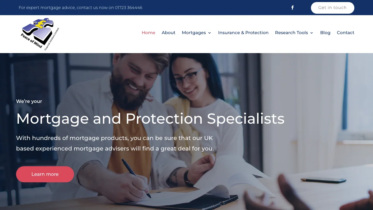 Peace of Mind Financial Solutions Limited website preview