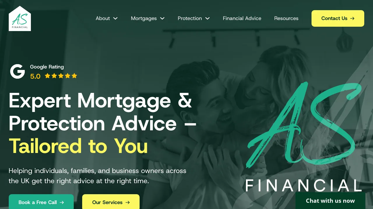 AS Financial Central London Mortgage Broker website preview