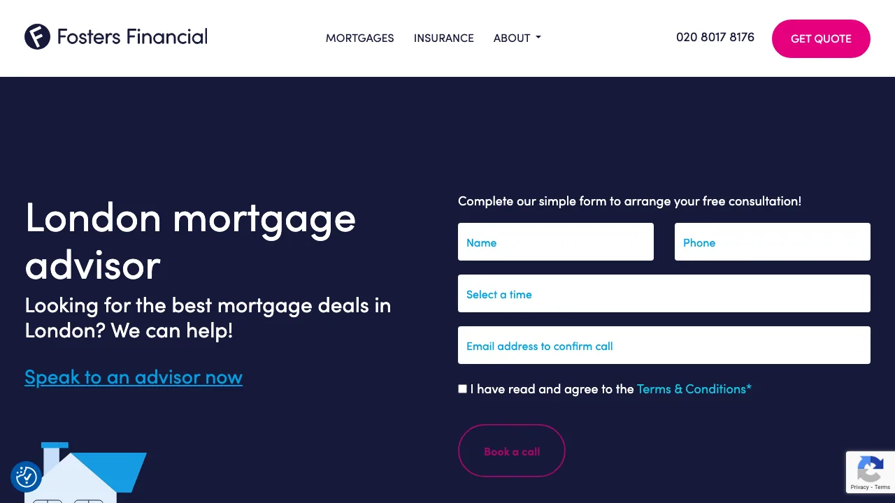 Fosters Financial London - Mortgage Brokers, Insurance Brokers & Advisors website preview