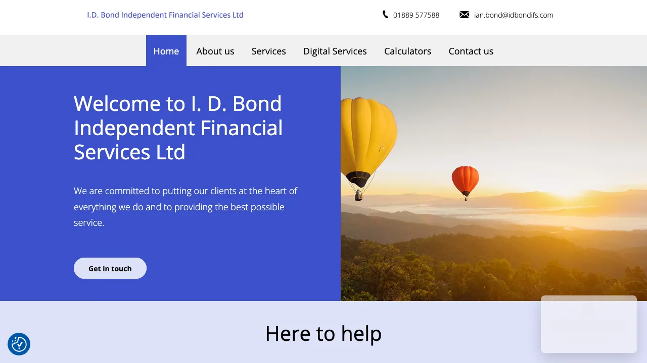 I.D. Bond Independent Financial Services Ltd website preview